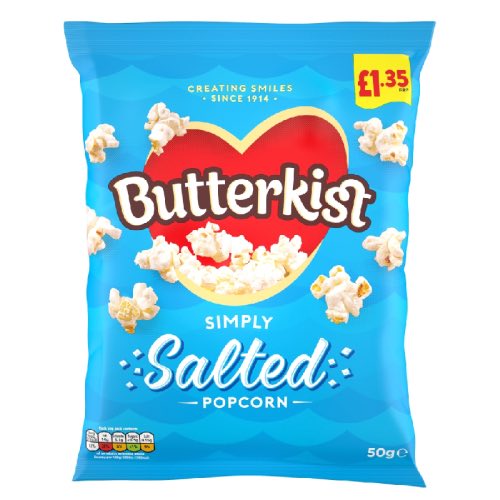 BUTTERKIST SIMPLY SALTED POPCORN £1.35 70g