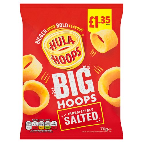 HULA BIG HOOPS SALTED £1.35 70g Main image