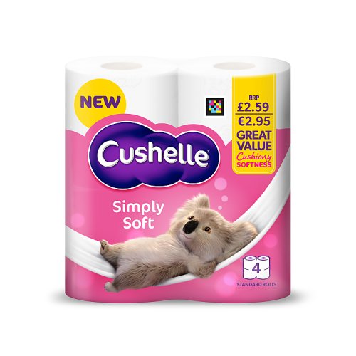 CUSHELLE WHITE TOILET ROLL 4roll