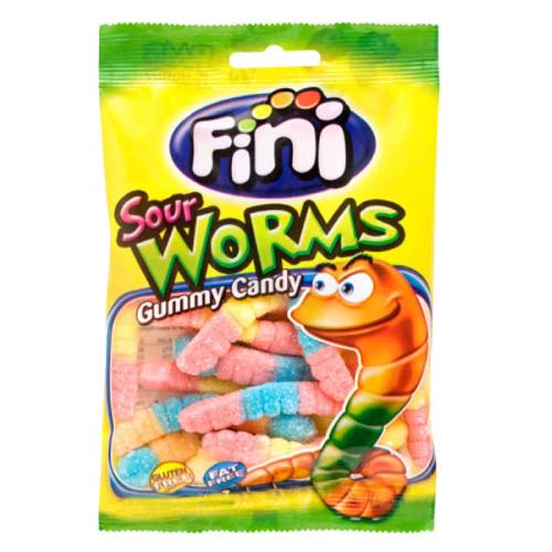 FINI SOUR FIZZY WORMS 140g