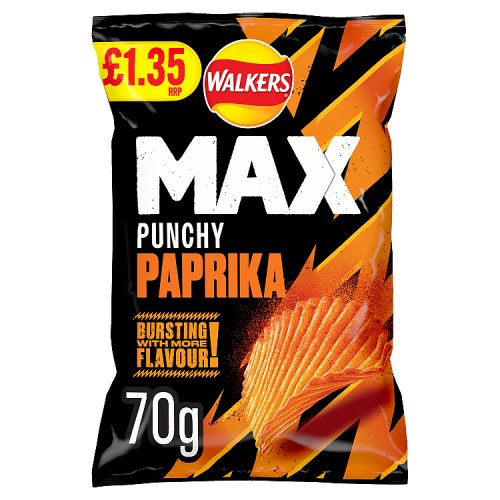 WALKERS MAX PAPRIKA £1.35 70g