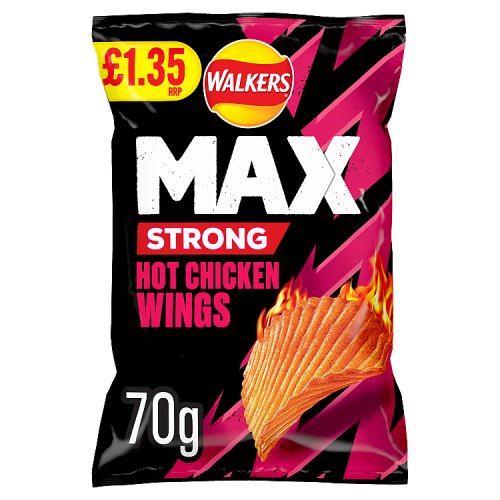 WALKERS MAX HOT CHICKEN WINGS £1.35 70g
