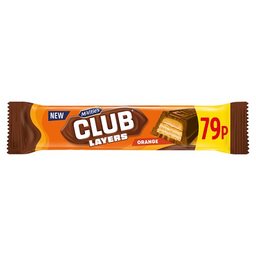 MCVITIES CLUB LAYERS ORANGE BAR 79P 39.5g
