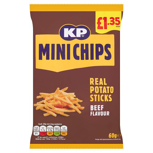 KP MINI CHIPS BBQ BEEF £1.35 60g