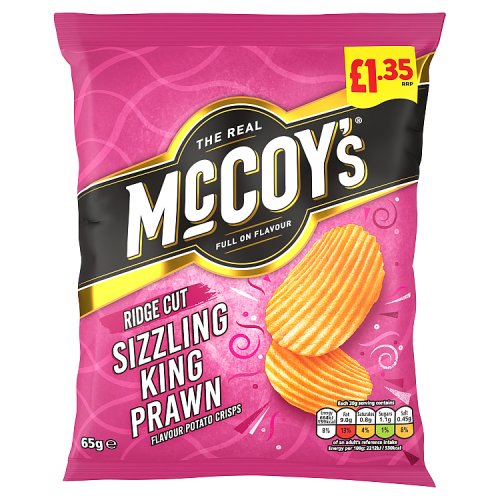 MCCOYS SIZZLING KING PRAWN £1.35 65g Main image