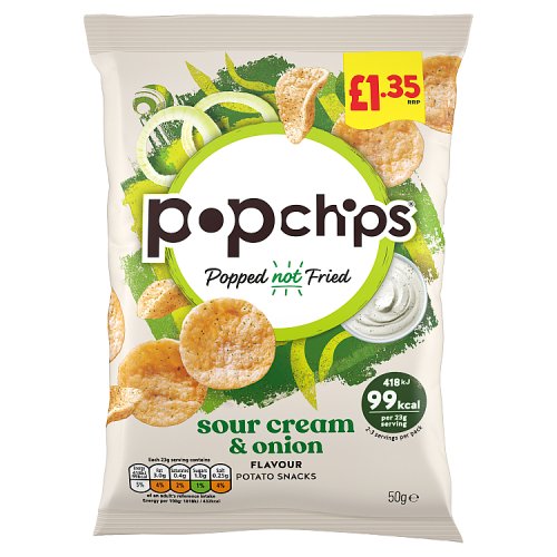 POP CHIPS SOUR CREAM & ONION £1.35 50g Main image