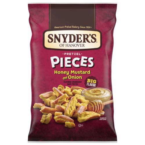 SNYDERS PRETZEL HONEY MUSTARD & ONION PIECES 110G Main image