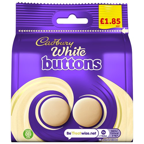 CADBURY WHITE BUTTONS CHOCOLATE BAG £1.85 PMP 85G 85g Main image