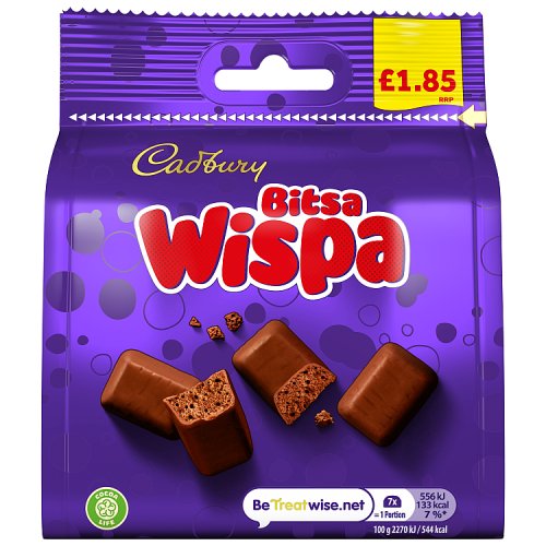 CADBURY BITSA WISPA CHOCOLATE BAG £1.85 PMP 85g