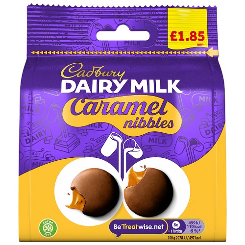 CADBURY DAIRY MILK CARAMEL NIBBLES BAG £1.85 PMP 85g Main image