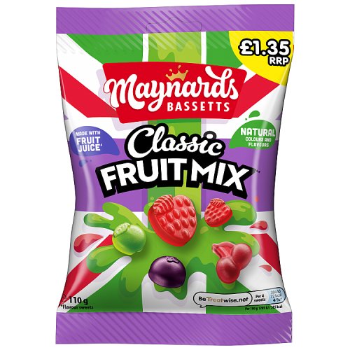 MAYNARDS BASSETTS CLASSIC FRUIT MIX SWEETS £1.35 165g Main image