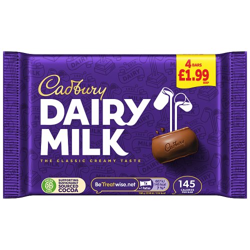 CADBURY DAIRY MILK CHOCOLATE BAR 4 PACK PMP 4pk Main image