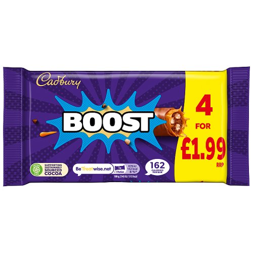 CADBURY BOOST CHOCOLATE BAR 4 PACK PMP 126g Main image