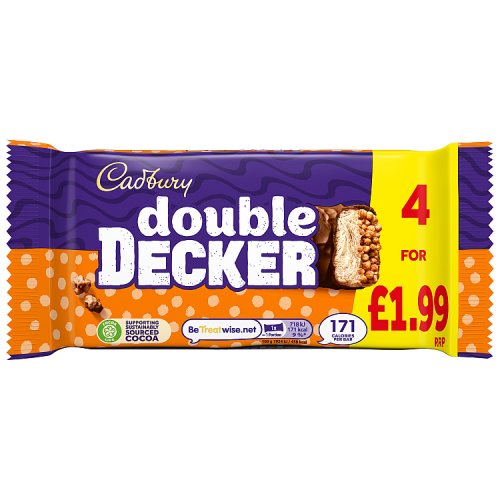 CADBURY DOUBLE DECKER CHOCOLATE BAR 4 PACK 149.2g