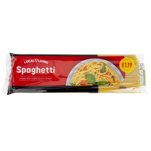 LOCAL LIVING SPAGHETTI PASTA £1.19 500g Main image