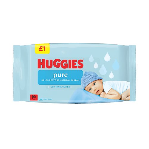 HUGGIES BABY WIPES £1 48s Main image