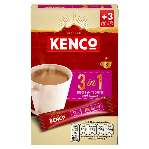 KENCO 3 IN 1 SMOOTH WHITE INSTANT COFFEE 12.6g
