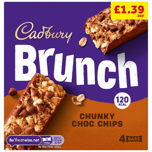 CADBURY BRUNCH CHUNKY CHOC CHIP £1.39 PMP 8CA 112G 112g Main image