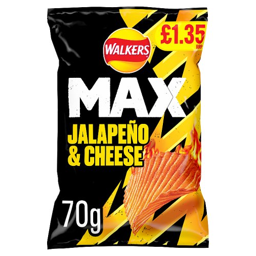 WALKERS MAX JALAPENO & CHEESE £1.35 70g