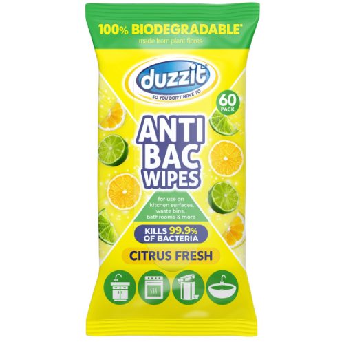 DUZZIT BIO ANTI BACTERIAL CITRUS FRESH WIPES 60s Main image