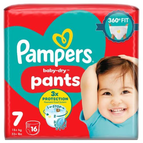PAMPERS BABY DRY PANTS SIZE 7 16s