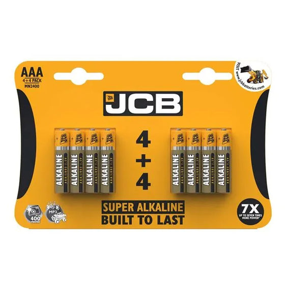 JCB AAA SUPER ALKALINE BATTERIES - PACK OF 4+4 (12) Main image
