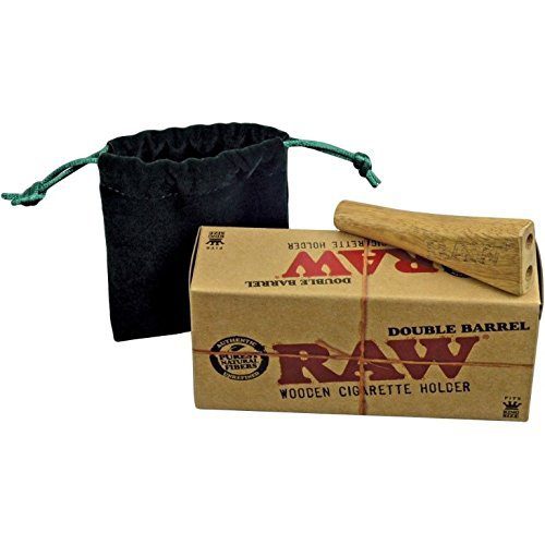 Raw Double Barrel King Size Wooden Cigarette Holder Main image