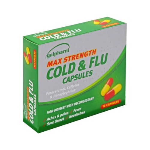 GALPHARM MAX STRENGTH COLD & FLU CAPSULES 16s