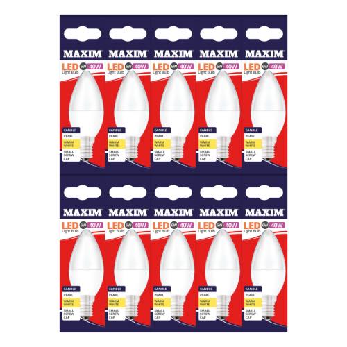 MAXIM LED 40W CANDLE SES BULBS WARM WHITE 10s Main image