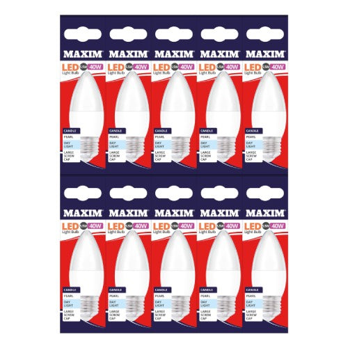 MAXIM LED 40W CANDLE SES BULBS COOL WHITE 10s Main image