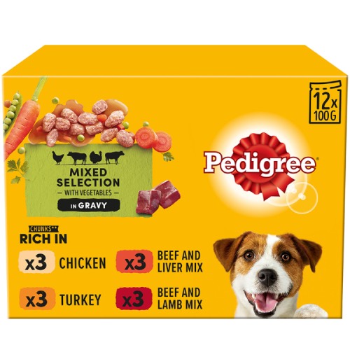 PEDIGREE ADULT POUCHES MIX IN GRAVY [12PACK] 100g Main image