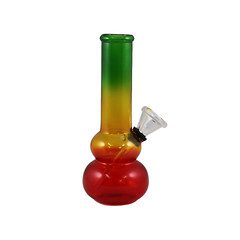Rasta Colour Glass Waterpipe B18 Approx 6" Main image