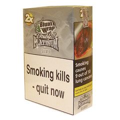 Double Platinum Blunt Wraps Silver 25 x 2 Packs