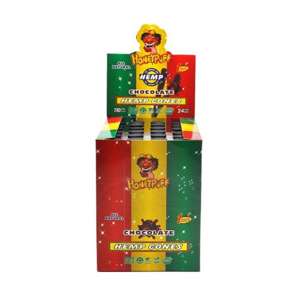 HoneyPuff Hemp Cones Chocolate 110mm 24 Pack