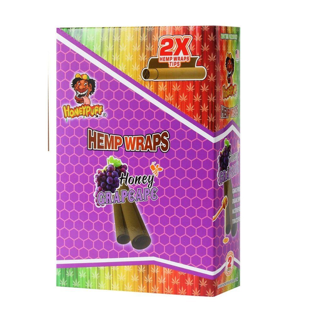 HoneyPuff Hemp Wrap Flavoured Honey Grapeape 12 Pack