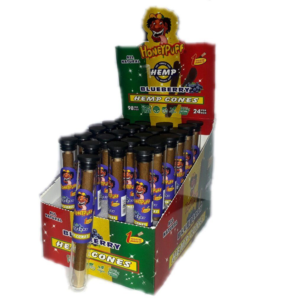 HoneyPuff Hemp Cones Blueberry 110mm 24 Pack