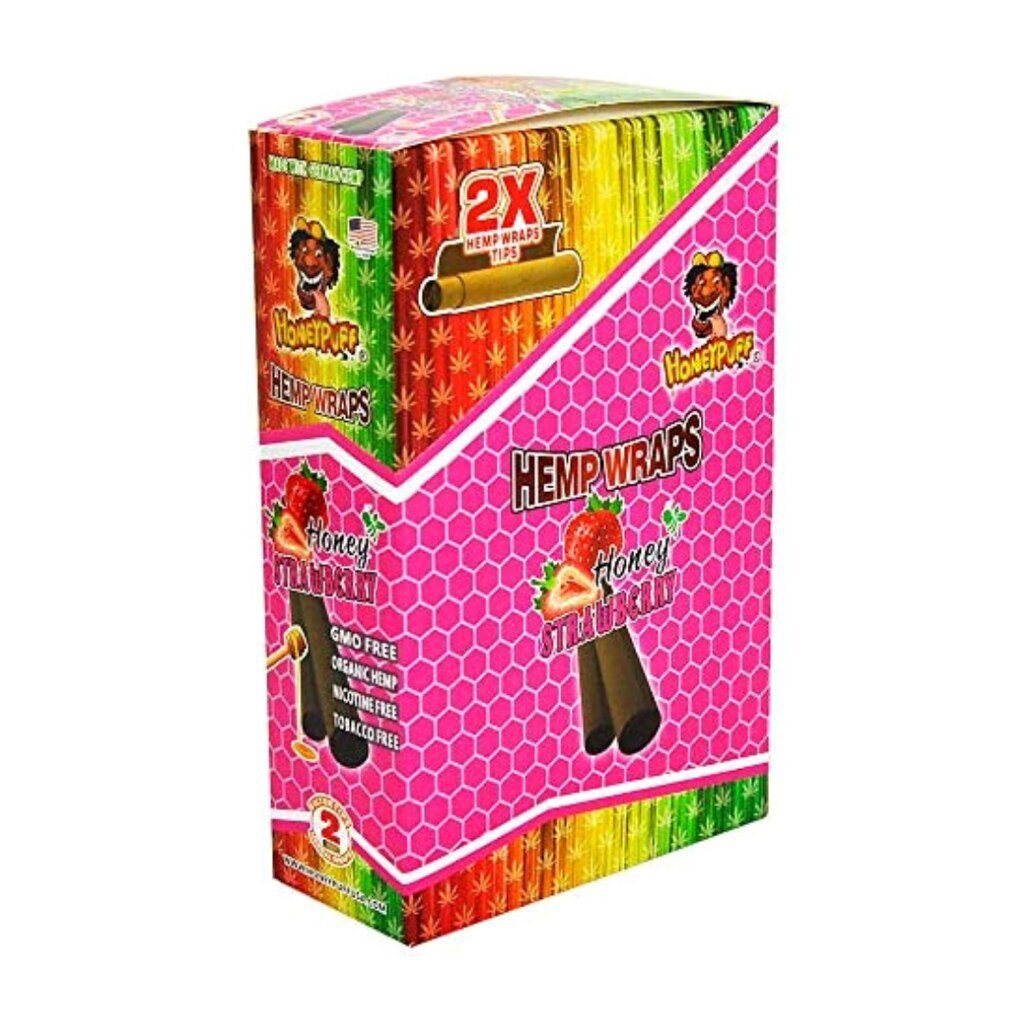 HoneyPuff Hemp Wrap Flavoured Honey Strawberry 12 Pack