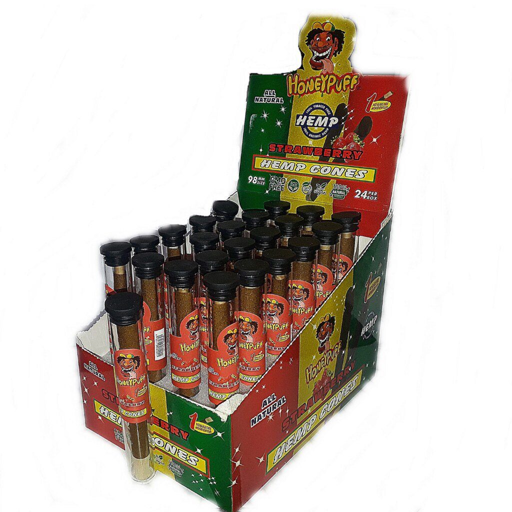 HoneyPuff Hemp Cones Strawberry 110mm 24 Pack Main image