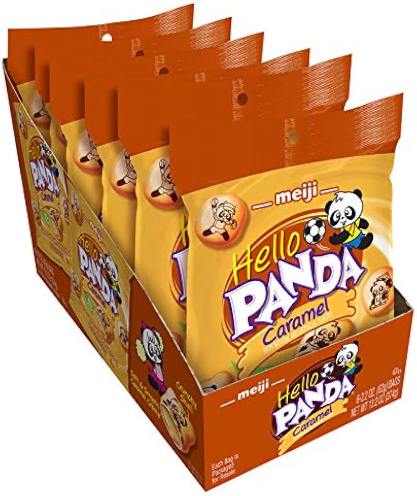 Meiji Hello Panda Caramel Cream Filled Shell 6x62g Main image