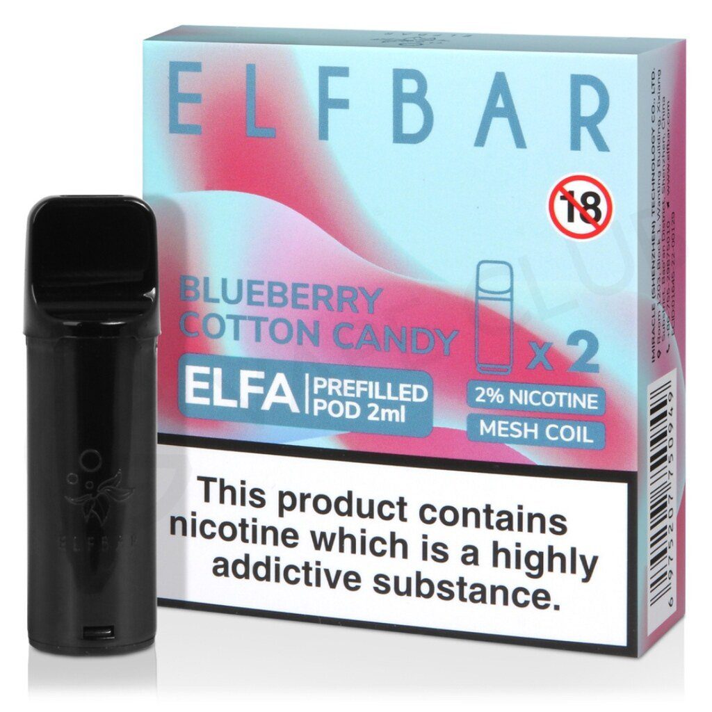 Elfa Prefilled Blueberry Cotton Candy Pod 10 Pack
