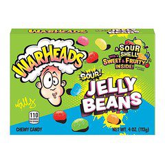 Warheads Sour Jelly Bean Theatre Box 113g 12 Pack