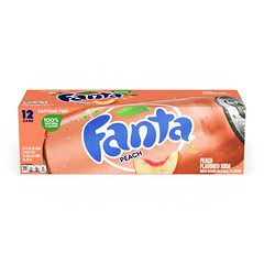 Fanta Peach Flavoured Soda 355ml 12 Pack