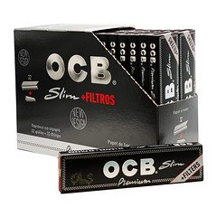 OCB Black Connoissour Rolling Paper & Tips 32 Pack Main image