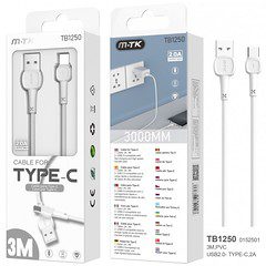 TB1250 Type-C USB Cable 3M 2A