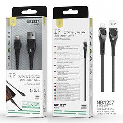 NB1227 Iphone 5/6/7/8/X/XS Zinc Alloy Cable 1M 2.4A With Assorted Colour Main image