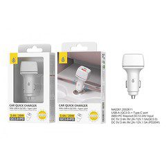 NA0261 Car Quick Charger With USB-A + Type-C Port 3.4A/20W Main image