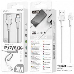 TB1249 IPhone USB Cable 3M 2A