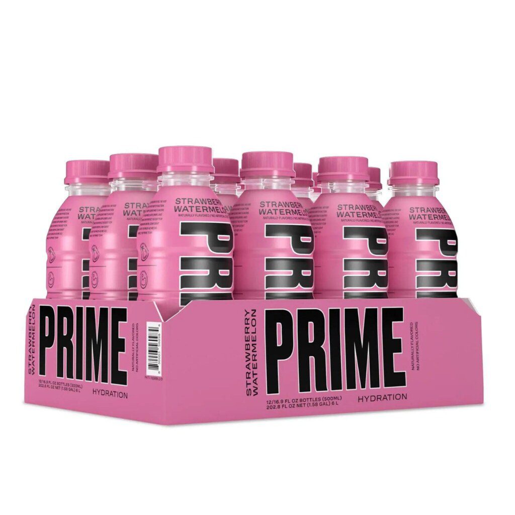 Prime Strawberry Watermelon 500ml Bottle 12 Pack Main image