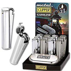 Clipper Gasoline Silver Lighter 12 Pack