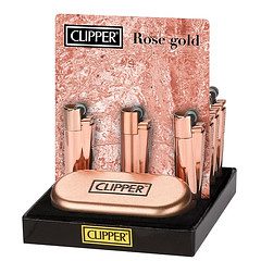 Clipper Rose Gold Metal Lighter 12 Pack